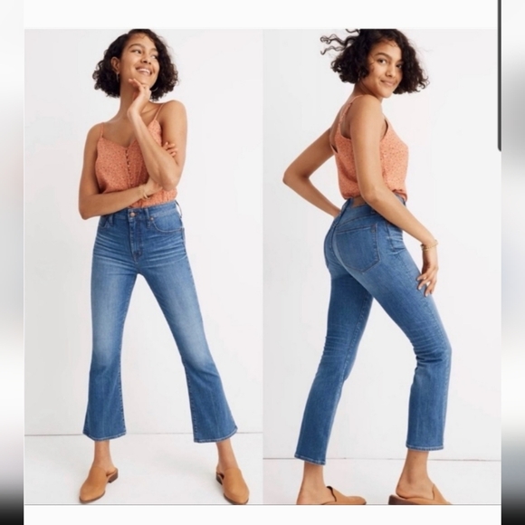 Madewell Cali Demi-Boot Cut Denim Blue Jeans | sz 32 Tall* - Picture 8 of 9